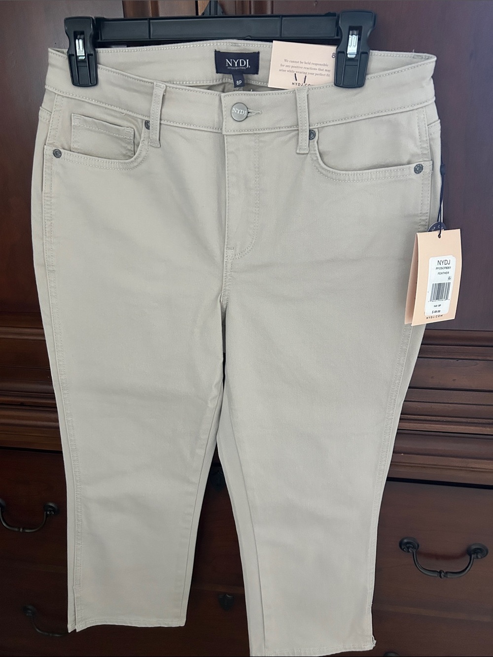 NYDJ Beige Ankle Crop Jeans - Slim Straight Fit NWT